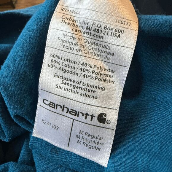 Carhartt Men's Original Fit Long Sleeve Graphic Logo T-Shirt Blue Size Medium - Picture 4 of 8